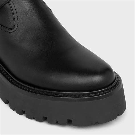 celine bulky buckled medium boot in calfskin black